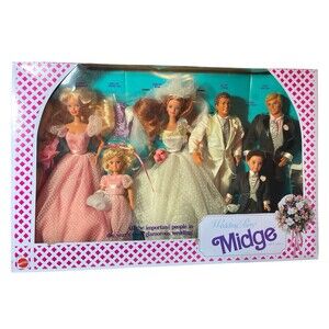 Barbie Wedding Party Midge 6 Doll Gift Set 1990 Mattel No. 9852
